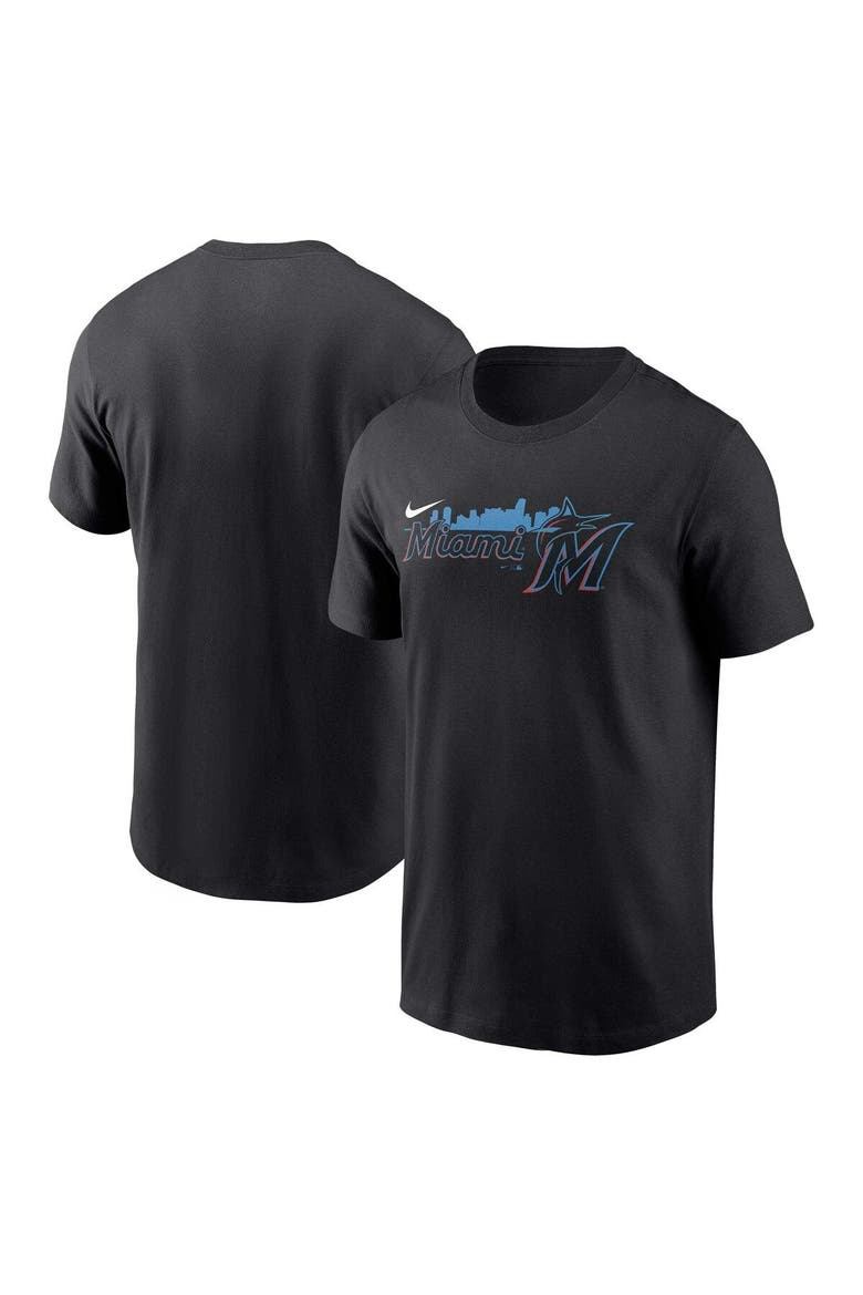 Men's Nike Black Miami Marlins Local Team Skyline T-Shirt, Main, color, Black