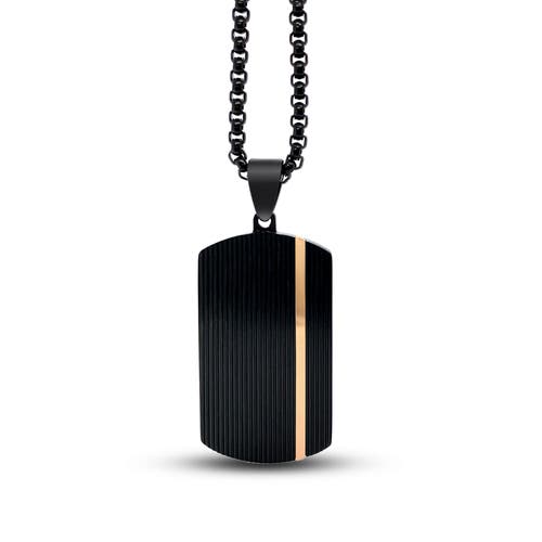 Anna Zuckerman El Camino Dog Tag Necklace In Black