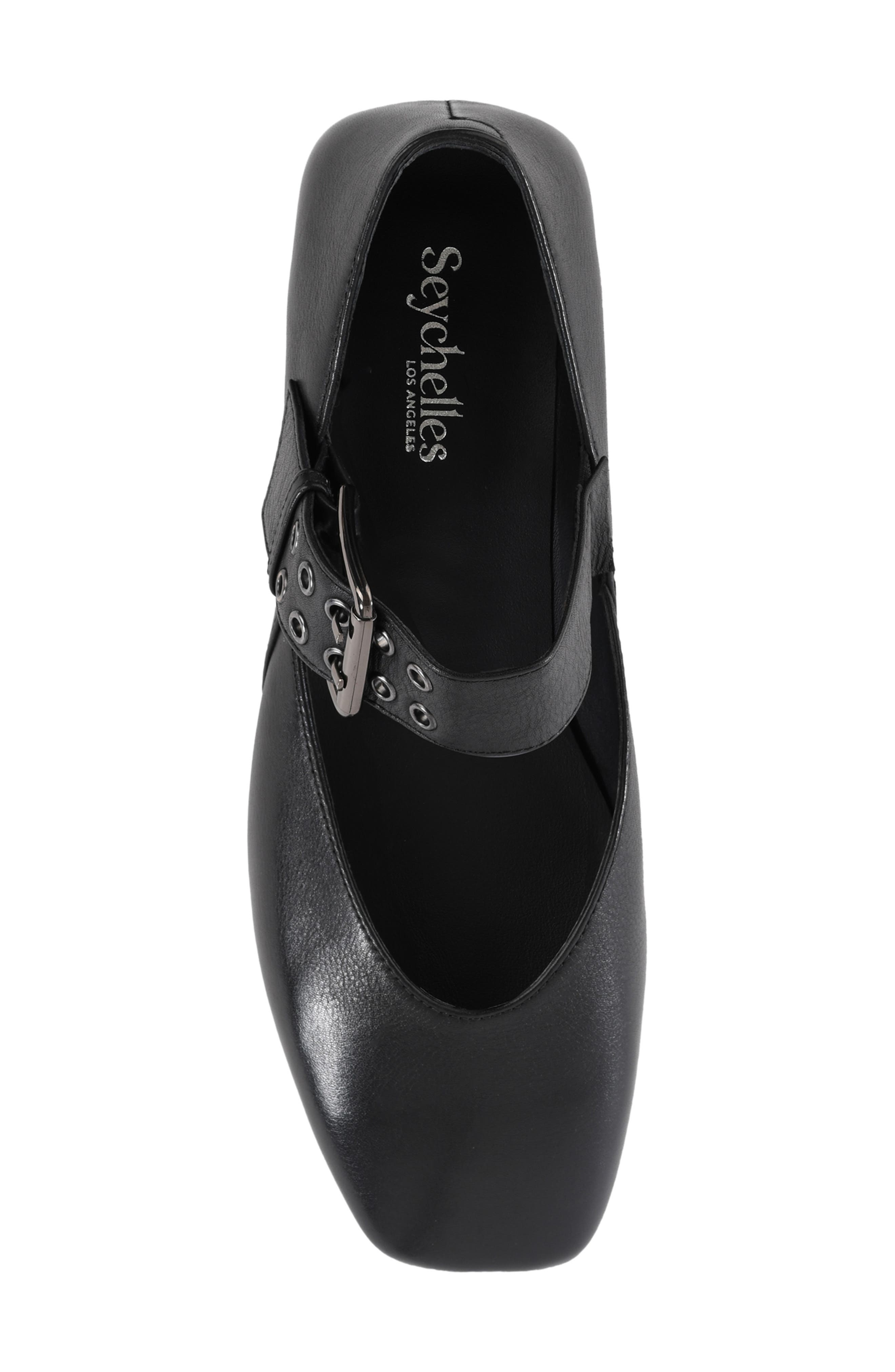 Seychelles Petal Mary Jane Flat, Alternate, color, Black