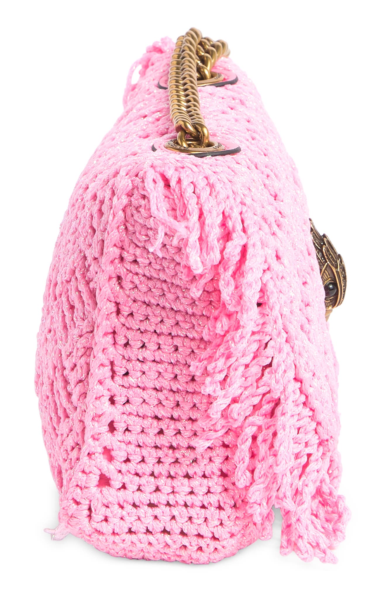 Kurt Geiger London Kensington Small Crochet Shoulder Bag, Alternate, color, Pink