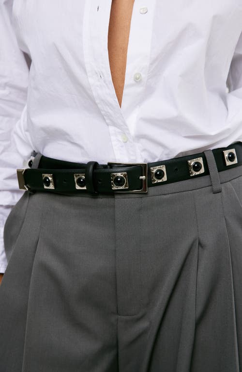 Aureum Studded Belt In Black And Silver