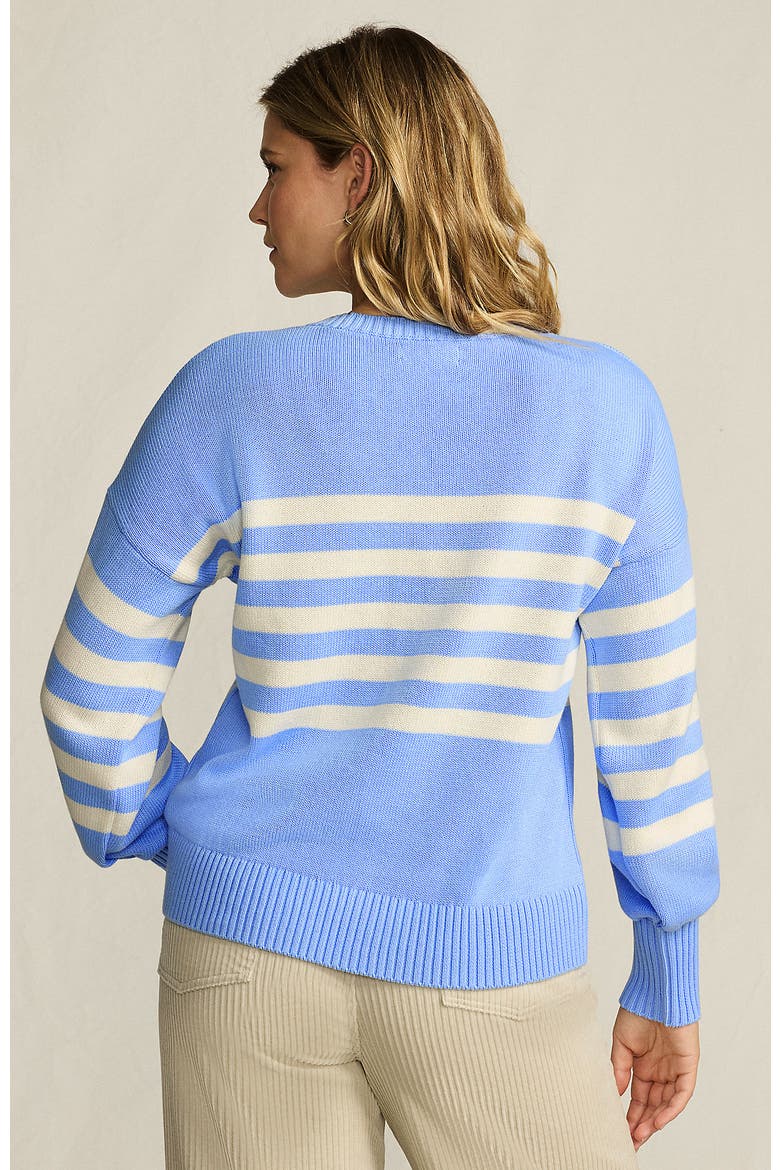 Drifter Jersey Crewneck Sweater, Alternate, color, Clear Blue/Ivory Placed Stripe