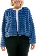 Nina Leonard Faux Fur Bolero Jacket