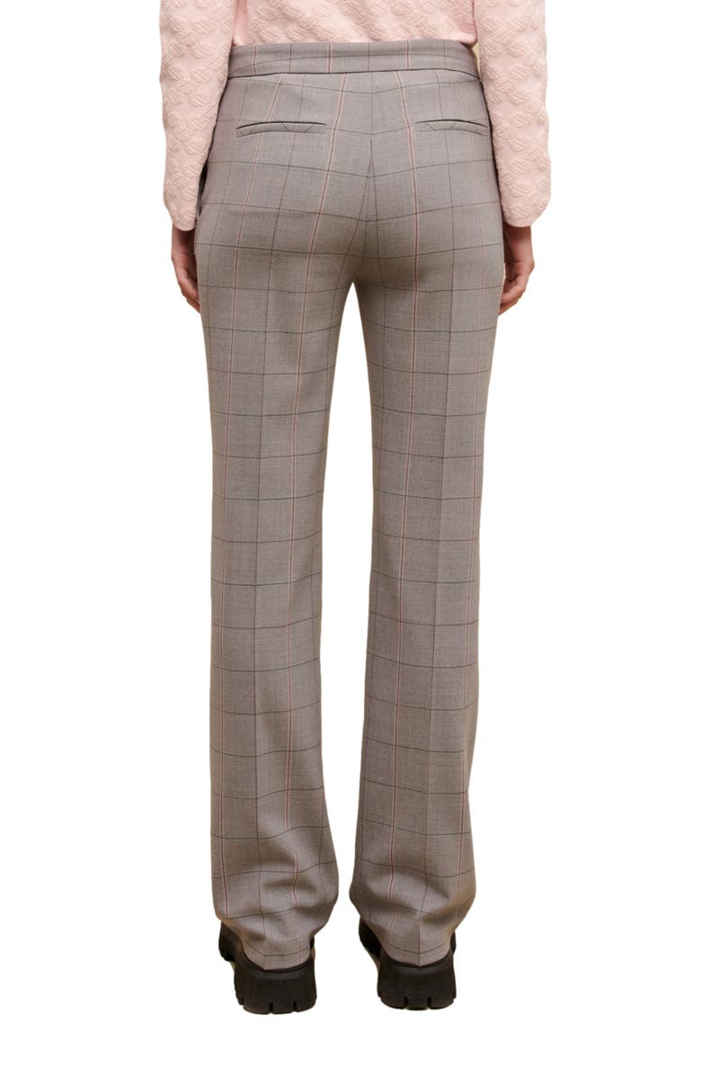 maje Parreau Wool Blend Straight Leg Trousers, Alternate, color, Grey