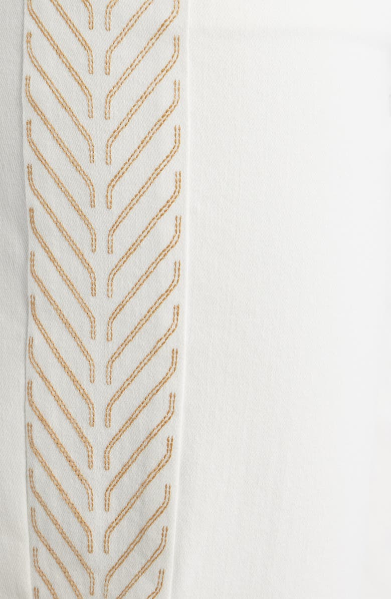 CITY BLUES Embroidered Straight Leg Crop Jeans, Alternate, color, Ivory