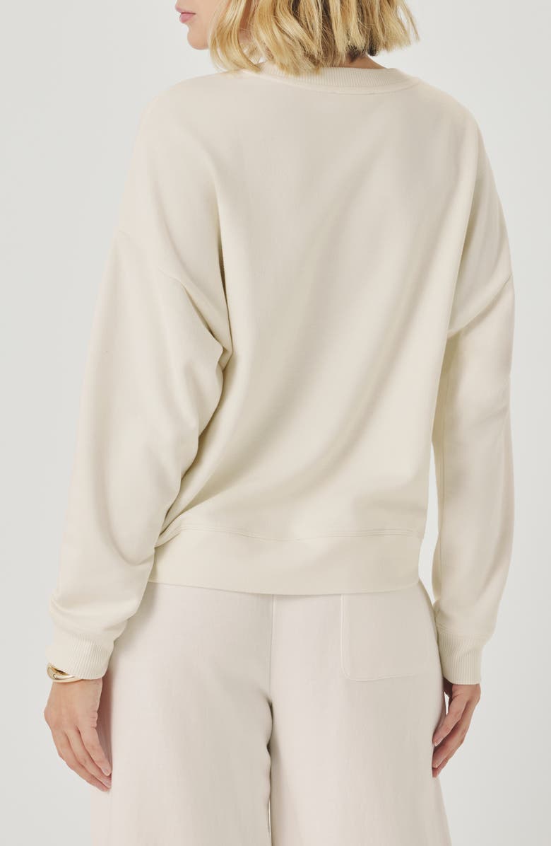 Splendid Greta Terry Sweatshirt, Alternate, color, Shell White