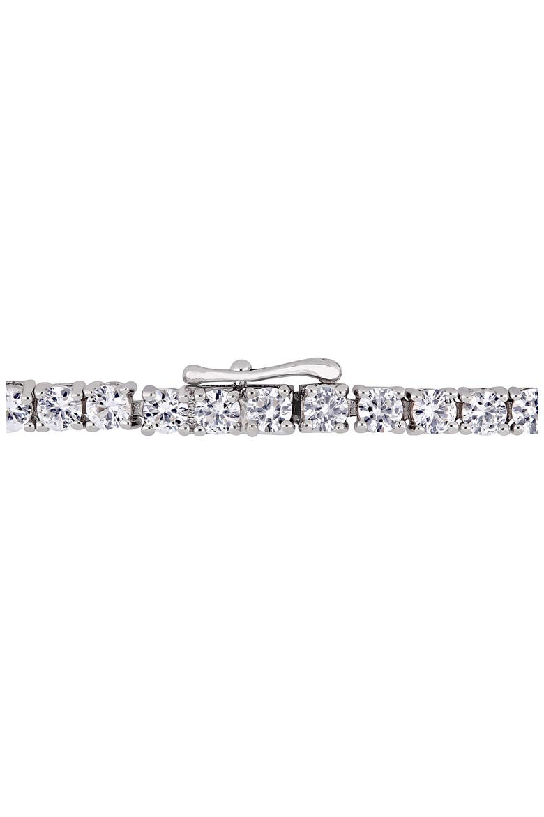 Amethyst & Lab Created White Sapphire Station Bracelet, Alternate, color, PURPLE