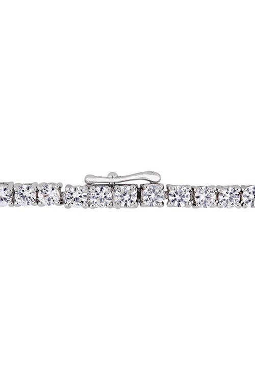 Delmar Amethyst & Lab Created White Sapphire Station Bracelet In Purple