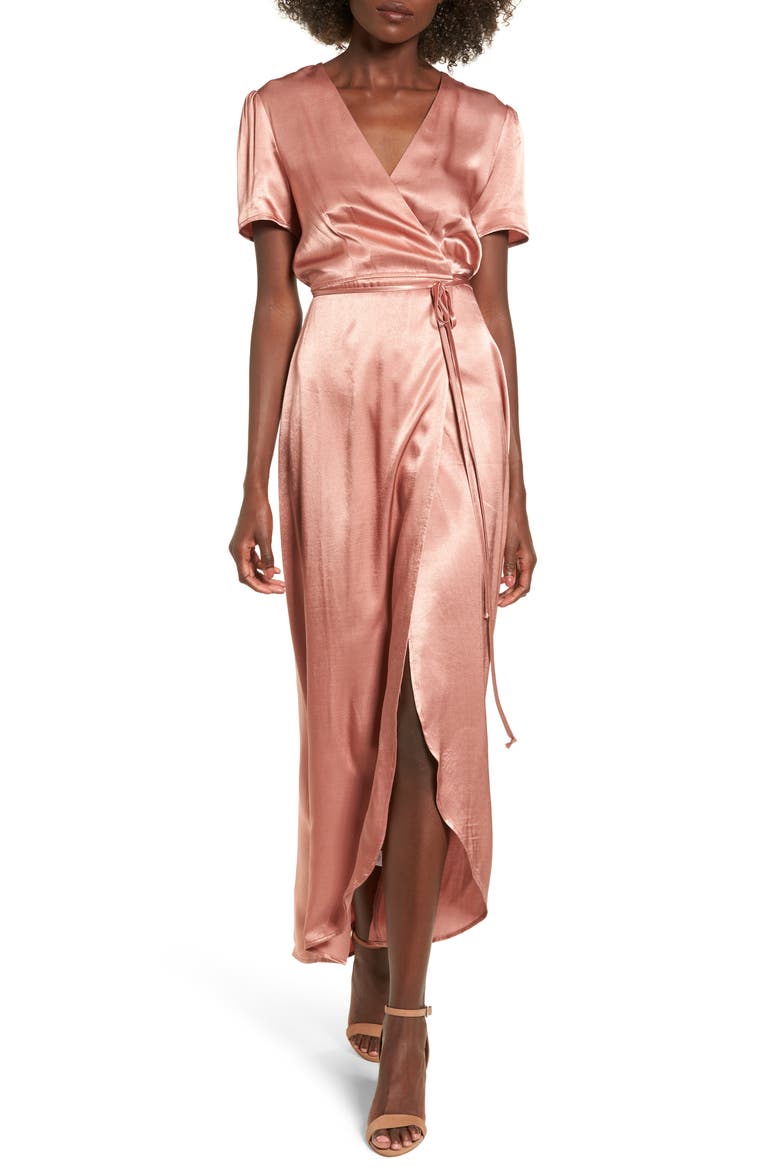 Gwyneth Wrap Maxi Dress, Main, color, DUSTY ROSE