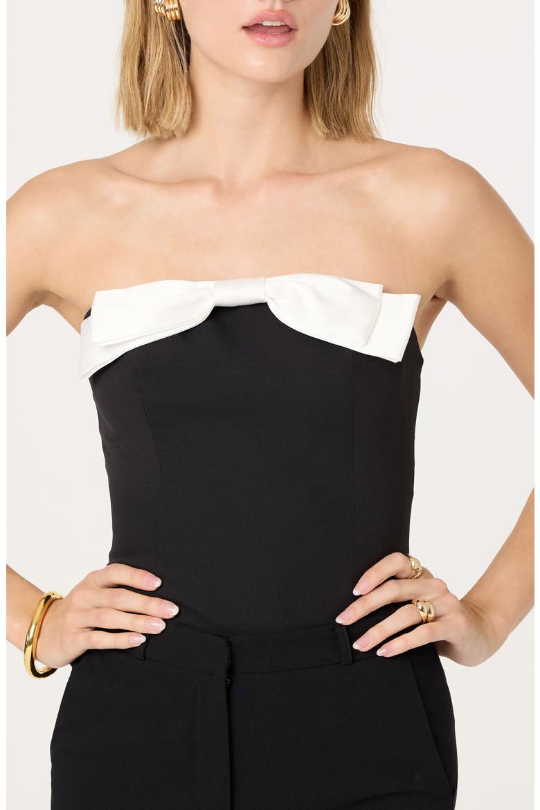 Bow Detail Tube Top, Main, color, BLACK