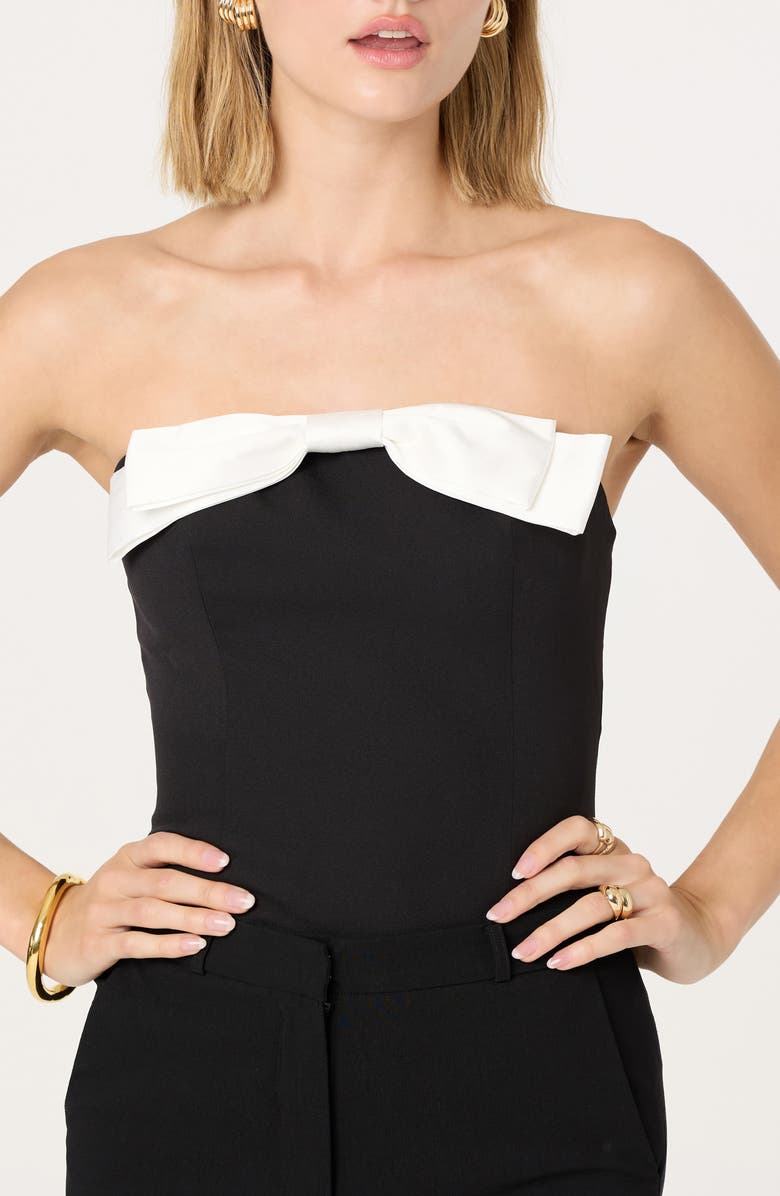 ASTR the Label Bow Detail Tube Top, Main, color, Black