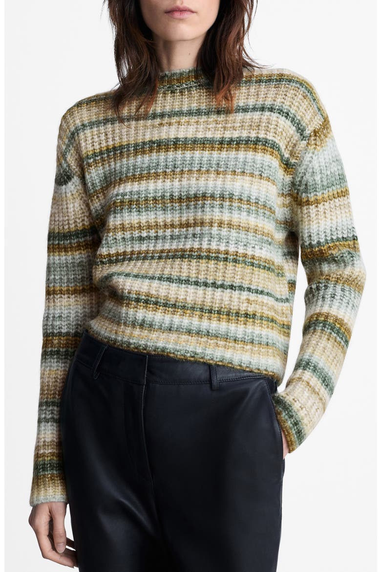 Stripe Sweater, Main, color, DARK GREEN