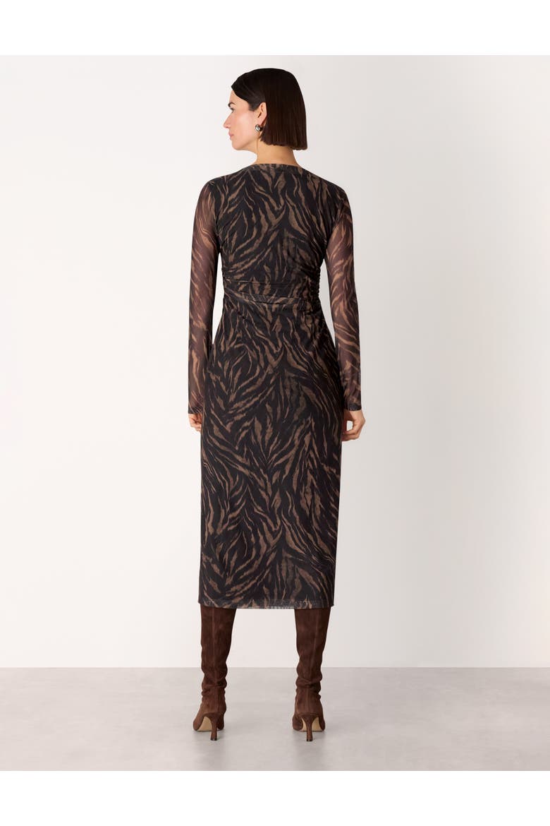 Abstract Zebra Mesh Dress, Alternate, color, Black/Multi