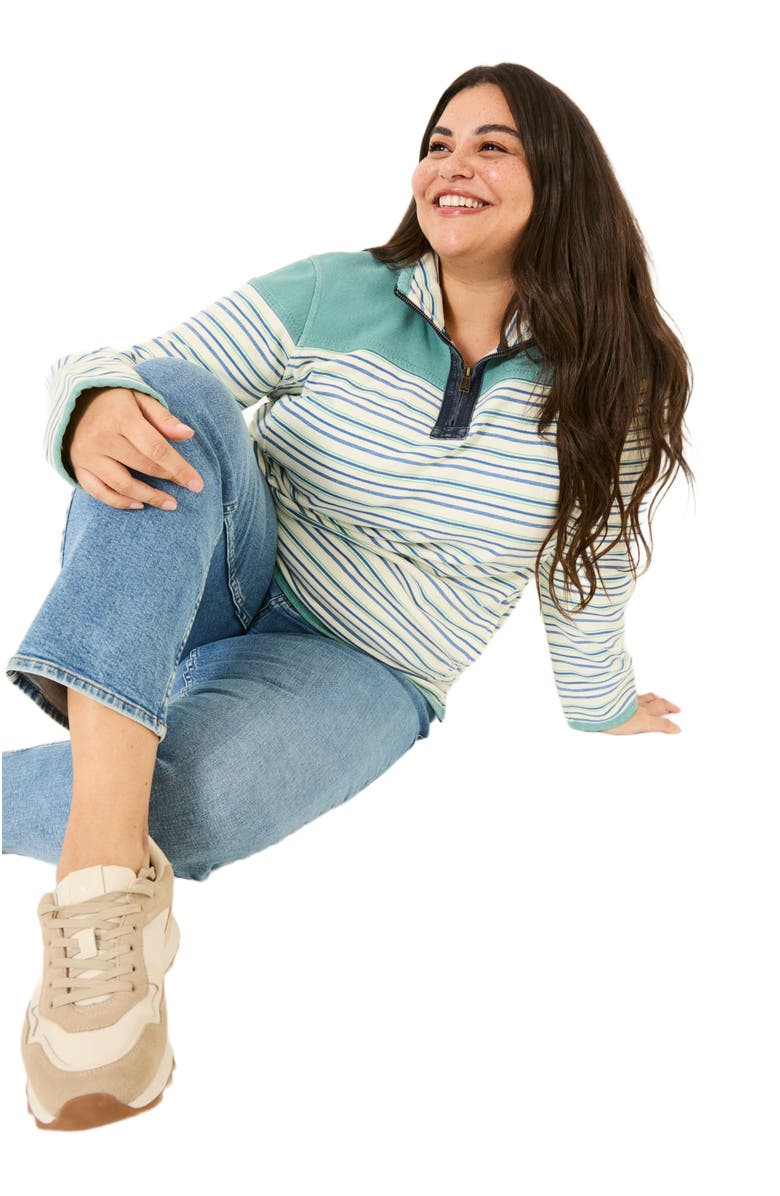 FatFace Plus Size Stripe Sweatshirt, Alternate, color, 