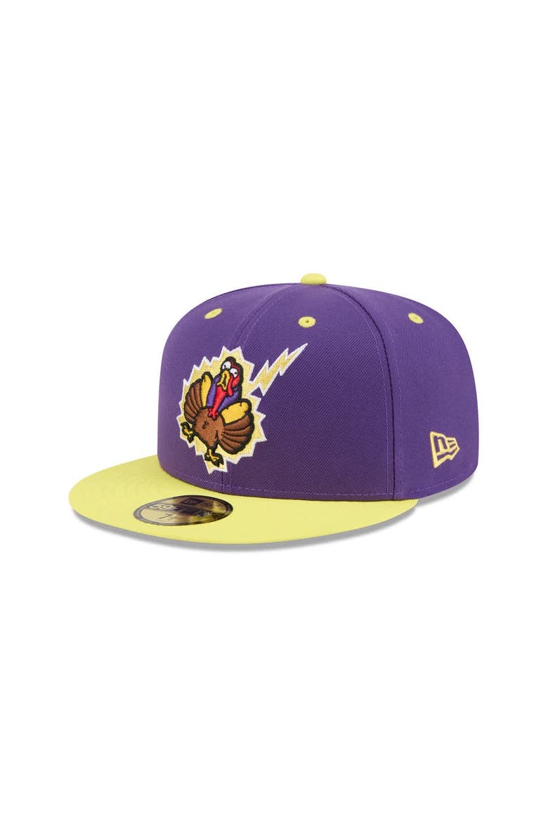 Men's New Era  Purple Hartford Yard Goats Theme Nights 59FIFTY Fitted Hat, Alternate, color, Purple