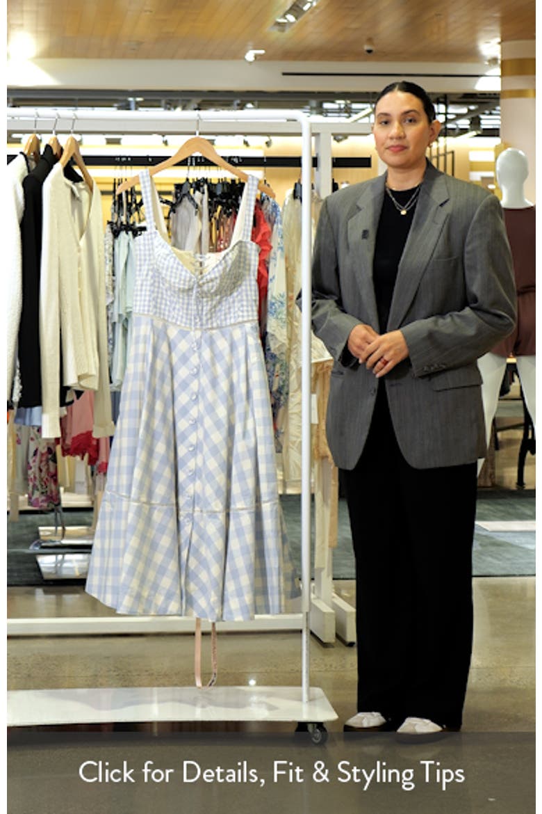 Chiarina Gingham Stretch Cotton Midi Sundress video