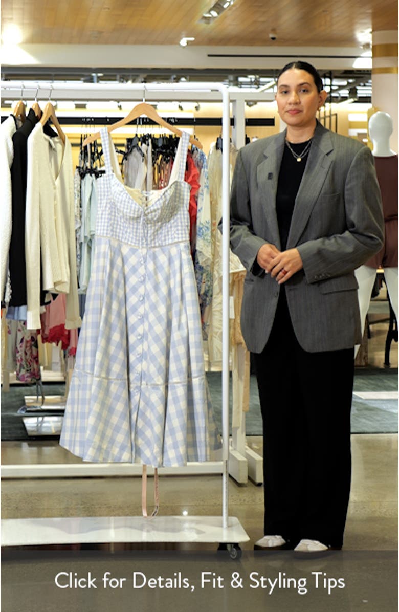 Chiarina Gingham Stretch Cotton Midi Sundress, sales video thumbnail