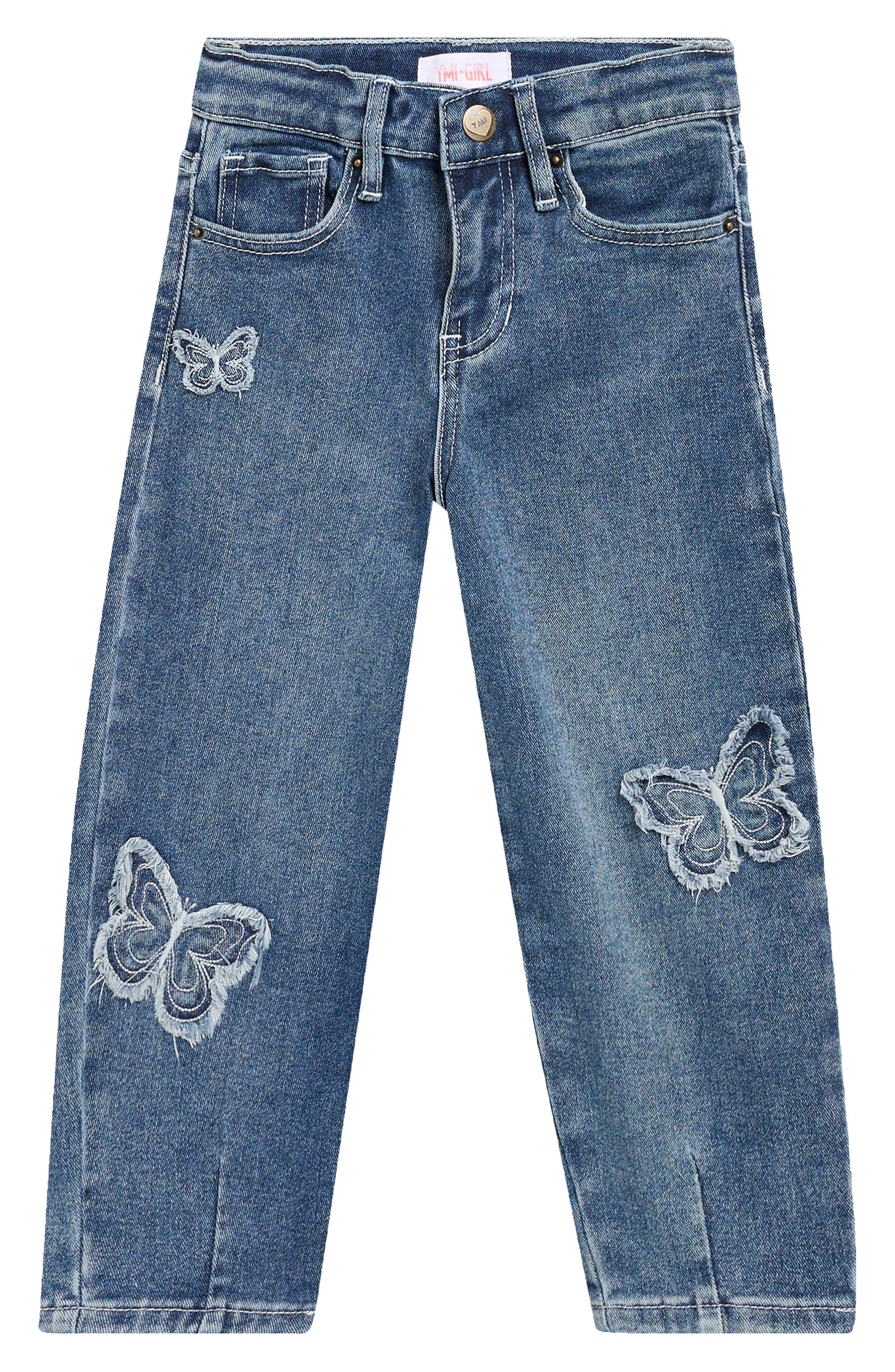 Kids' Butterfly Barrel Leg Jeans