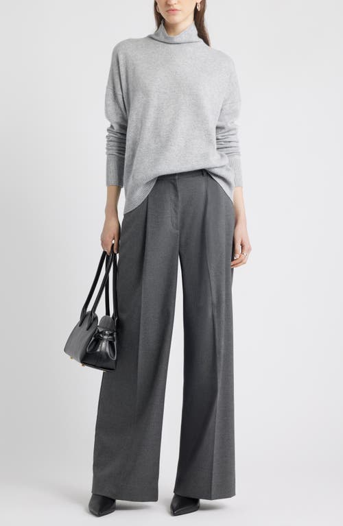 Nordstrom Oversize Cashmere Turtleneck Sweater In Gray