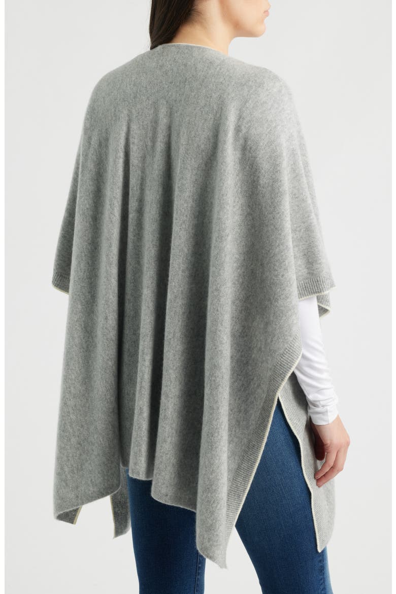 Tipped Cashmere Cape, Alternate, color, MEDIUM GREY OFF WHITE