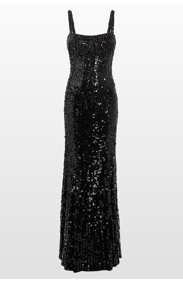 Jenny Packham Mirabeau Sequin-Embellished Dress, Main, color, Liquorice
