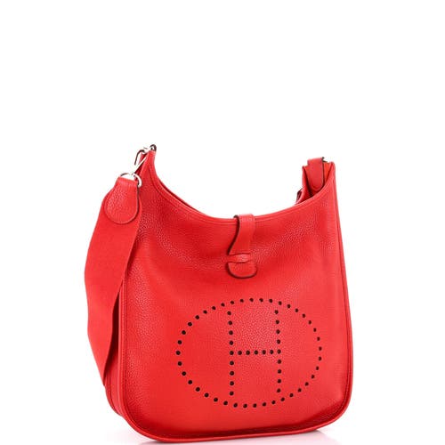 Pre-owned Hermes Hermes Evelyne Bag Gen Iii Clemence Pm In Red