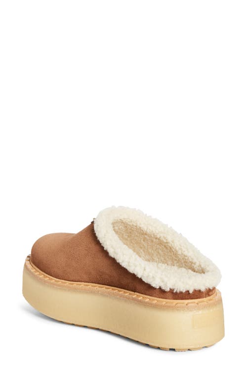 Prada Suede Shearling Cozy Platform Mules In Brown