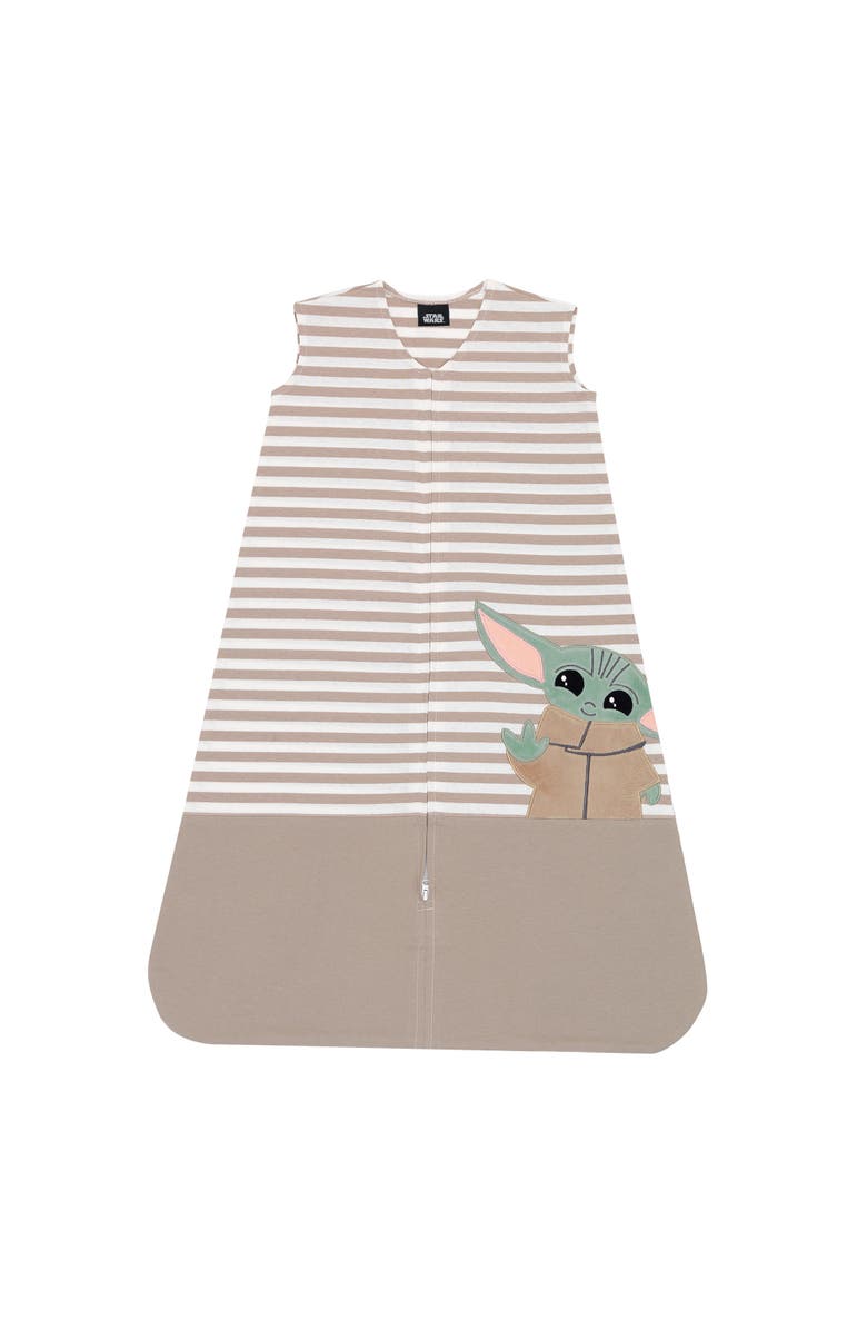 Lambs & Ivy Star Wars Baby Yoda Grogu The Child Cotton Wearable Blanket, Main, color, Taupe