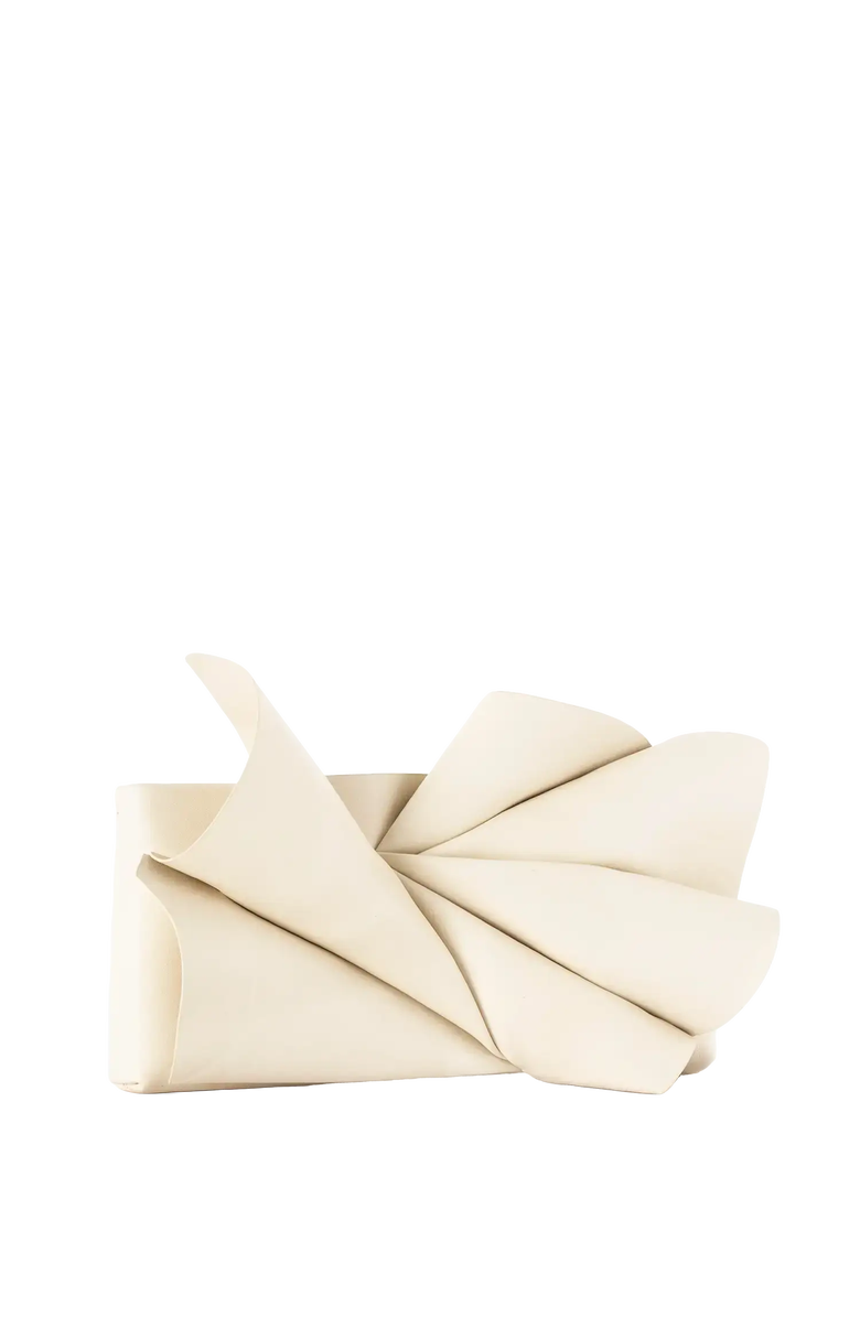 Esthera Midnight Bloom Leather Clutch, Alternate, color, Sand