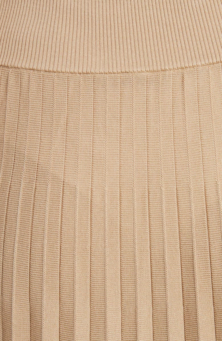 Agnona Pleated Wool & Silk Midi Skirt, Alternate, color,