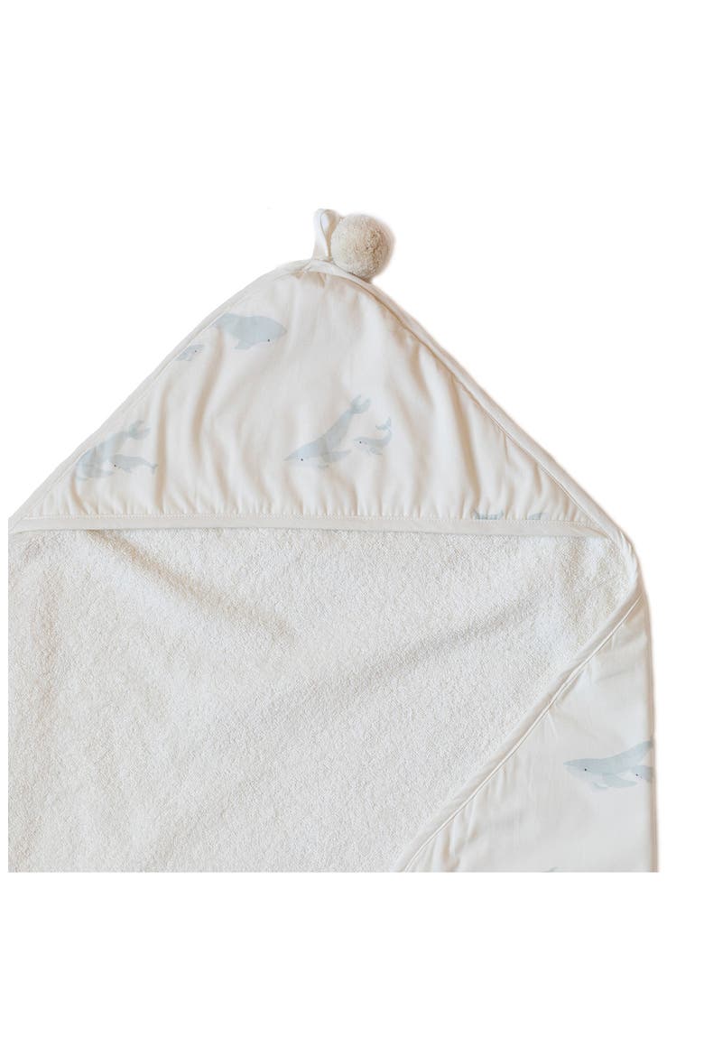 Organic Cotton Hooded Towel, Alternate, color, FOLLOW ME WHALE