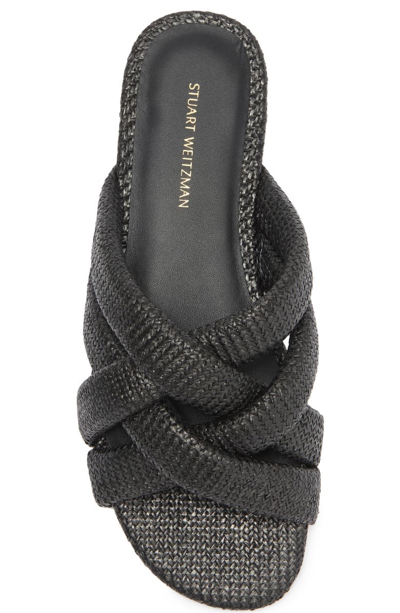 Stuart Weitzman Crossover Raffia Slide Sandal, Alternate, color,