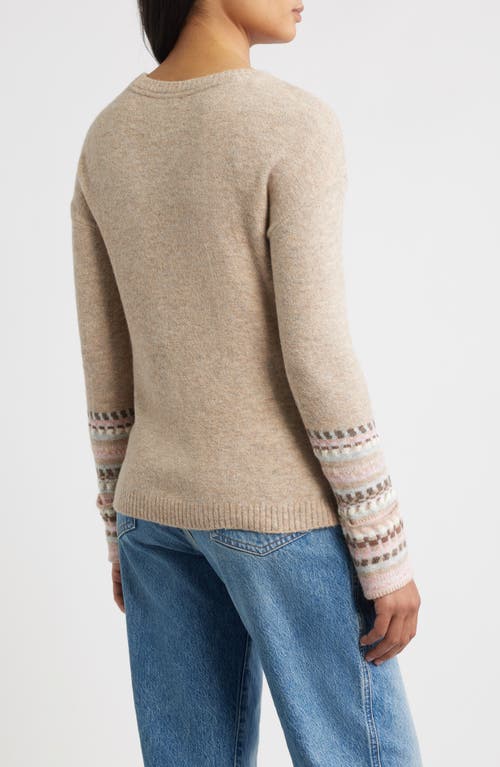 Hatley Fair Isle Mélange Crewneck Sweater In Neutral
