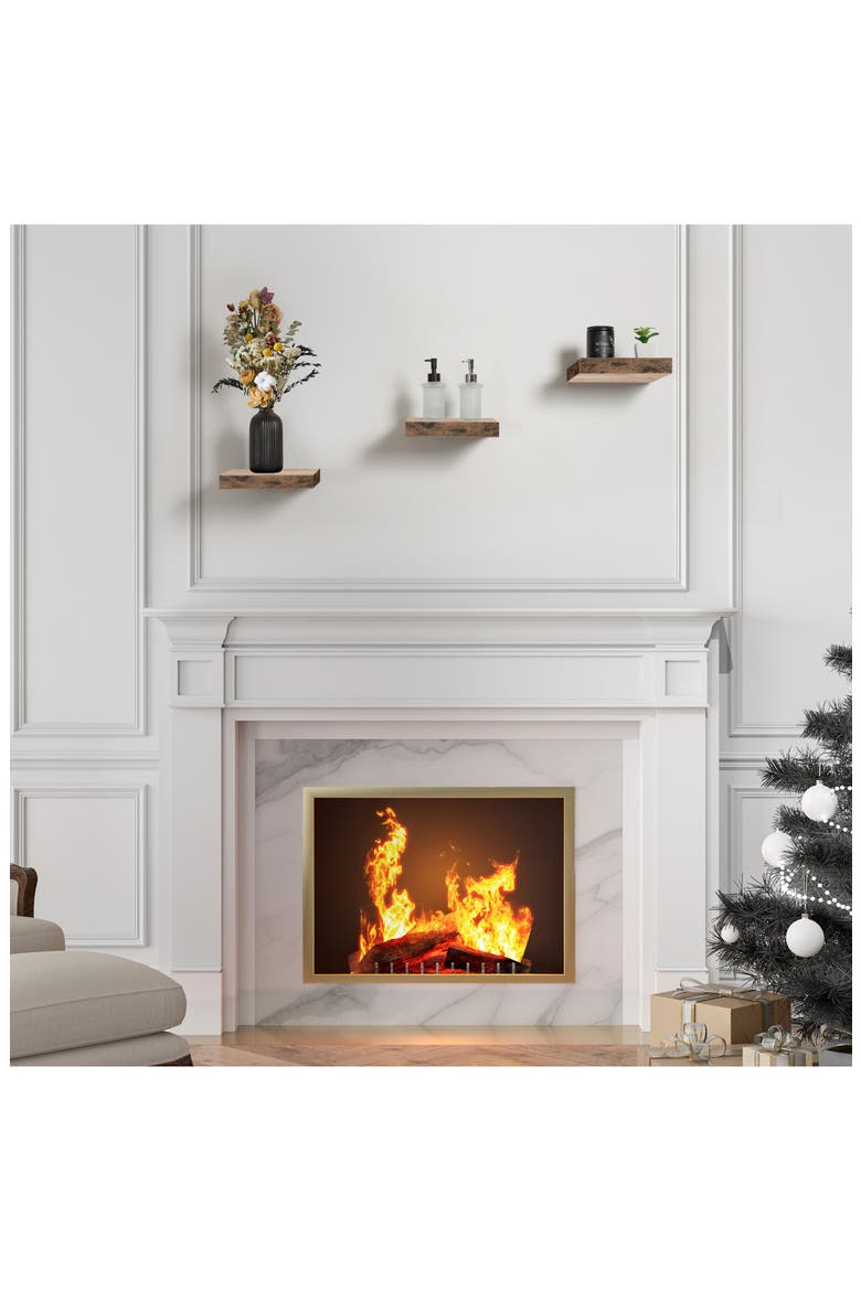Set of 3 Square Floating Shelves, Alternate, color, MAHOGANY
