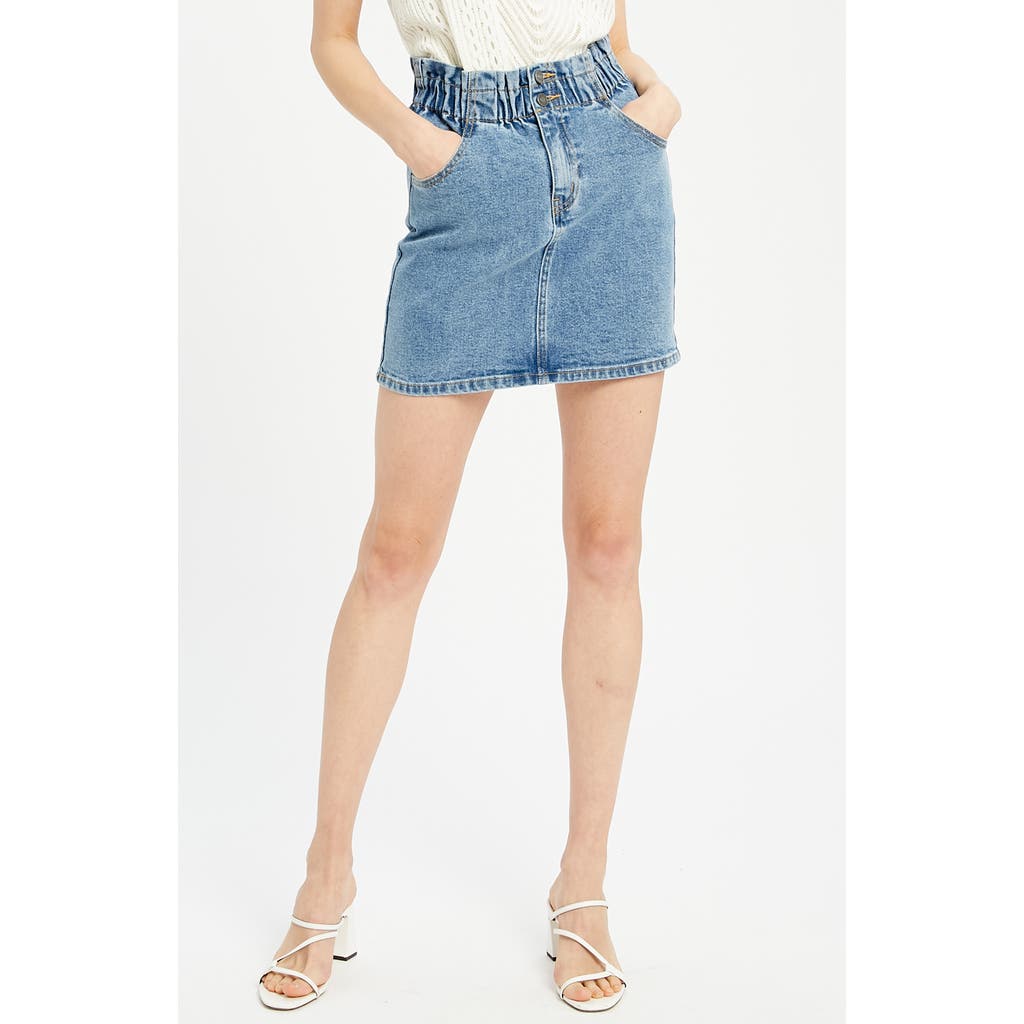 WISHLIST WISHLIST SHIRRED WAIST DENIM SKIRT