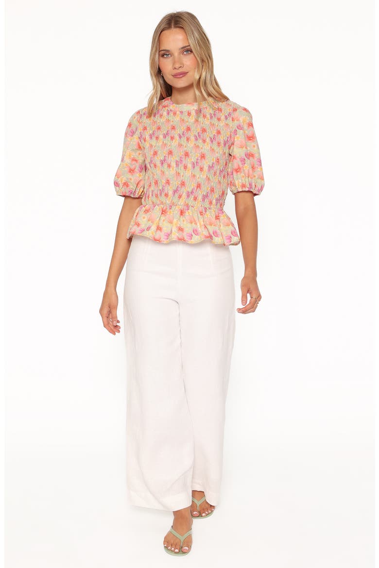 Ross Smocked Cotton Top, Alternate, color, SAGE WILDFLOWER