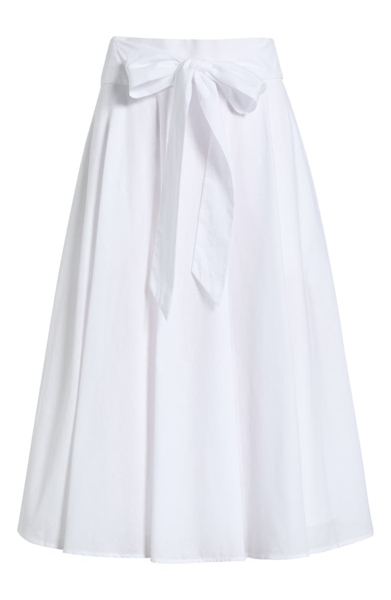 Tahari ASL Tie Waist Midi Skirt, Main, color, Ivory