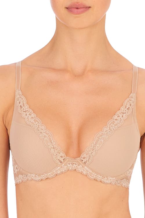 Natori Luxe Plunge T-Shirt Bra in Cafe at Nordstrom, Size 34Dd