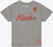 Mitchell & Ness Men's Mitchell & Ness Heather Gray New York Knicks Vintage Wordmark Boxy T-Shirt