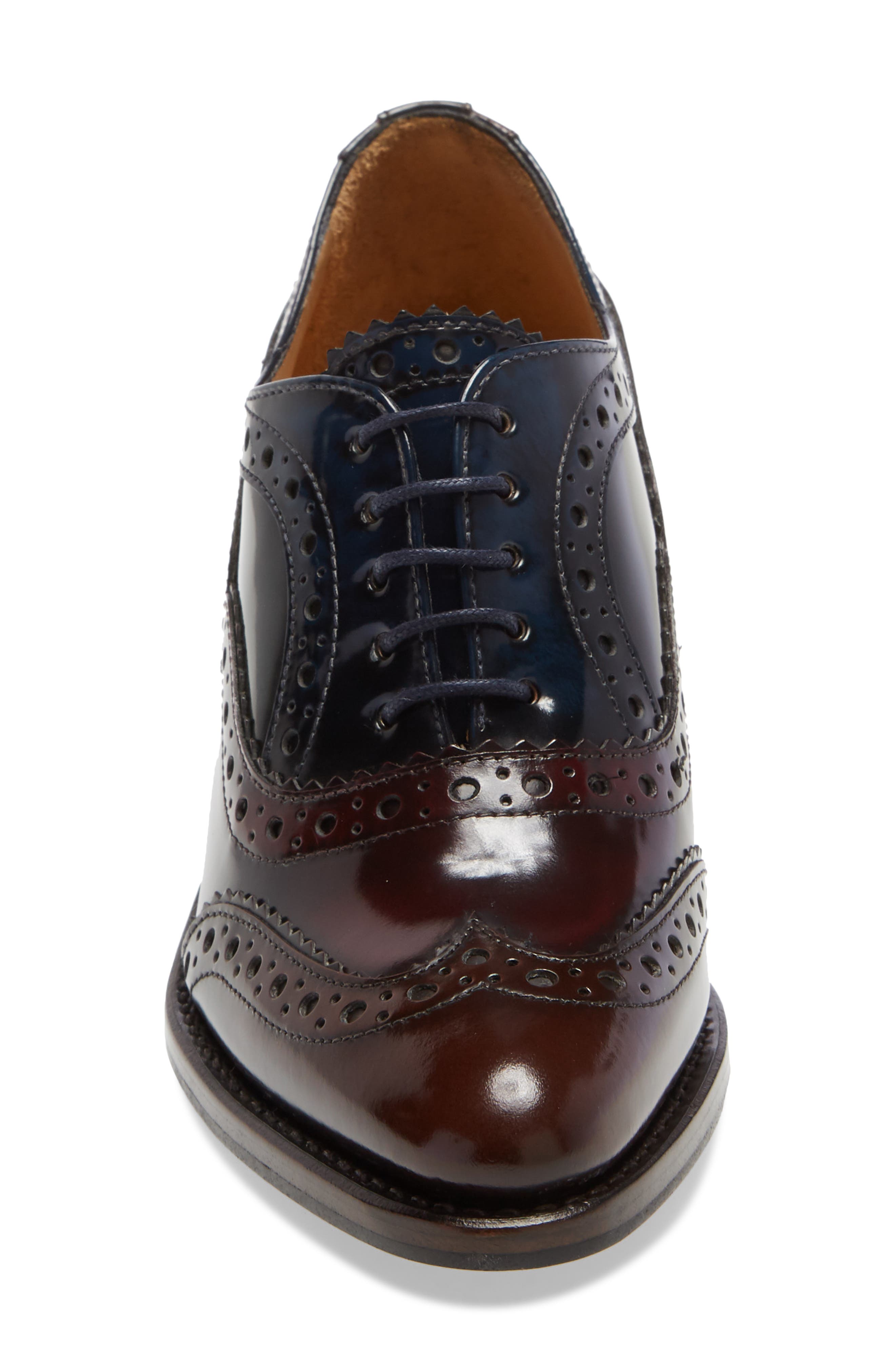 Mrs. Doubt Block Heel Oxford, Alternate, color, BURGUNDY/ NAVY/ BLACK
