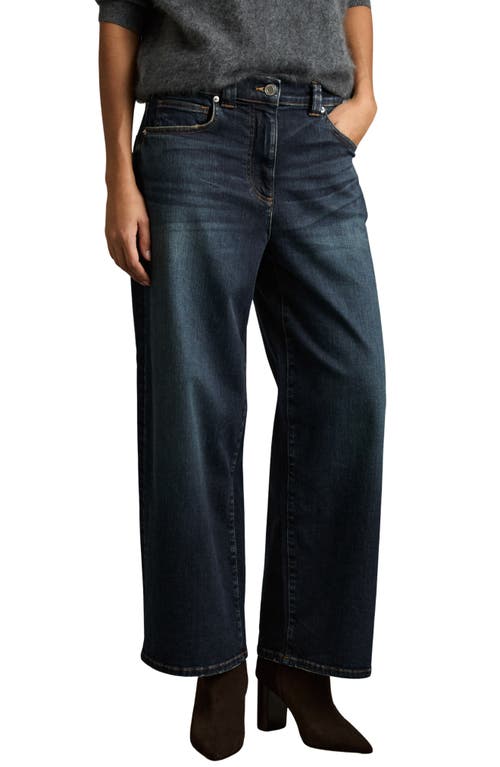 Reiss Dark Blue Denim Culotte Jeans In Blue