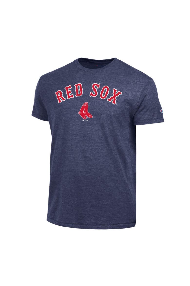 Men's Champion  Navy Boston Red Sox Cooperstown Wordmark Lockup Tri-Blend T-Shirt, Alternate, color, Navy