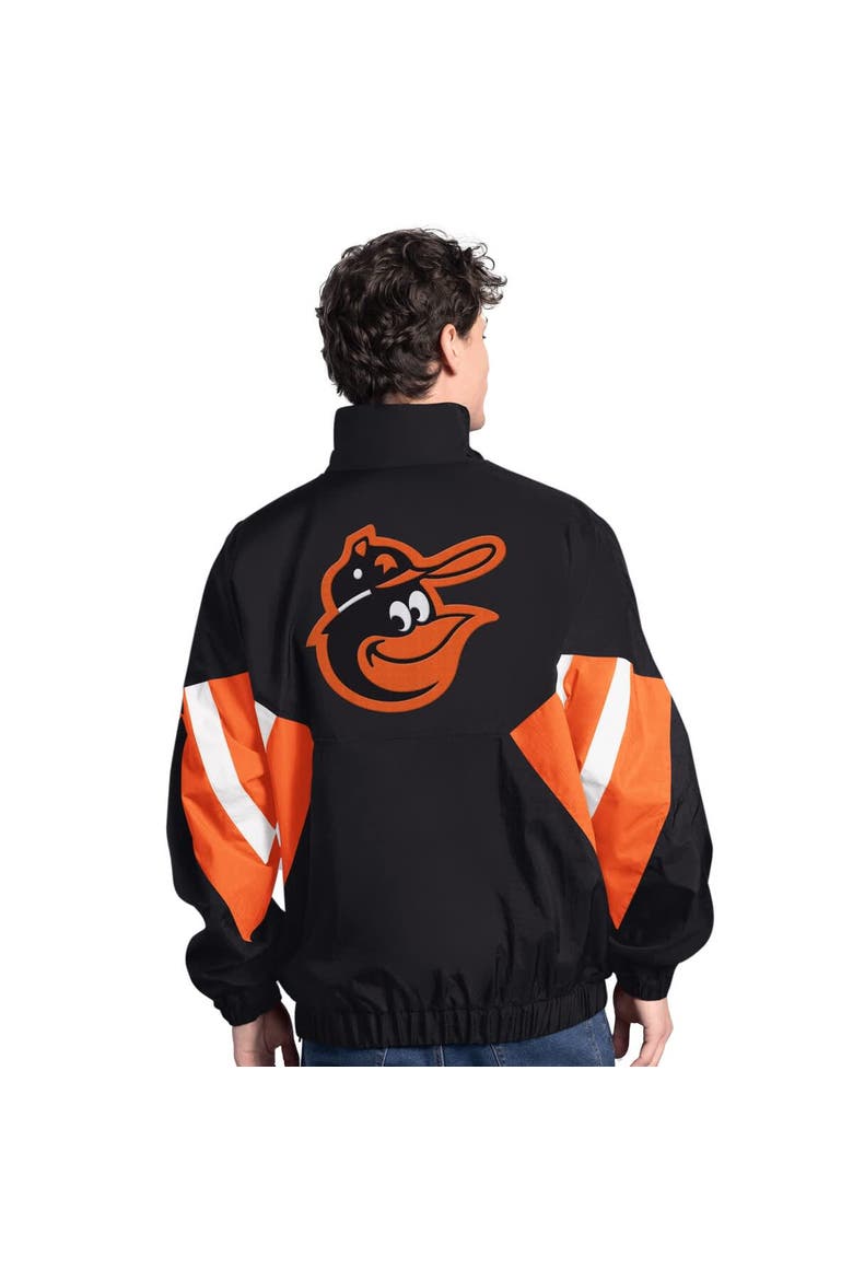 Men's Starter  Black Baltimore Orioles Cooperstown Chief Half-Zip Pullover, Alternate, color, Black