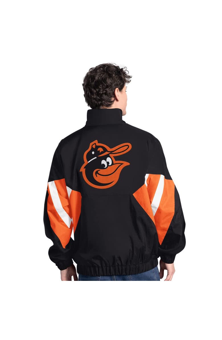 STARTER Men's Starter Black Baltimore Orioles Cooperstown Chief Half-Zip Pullover, Alternate, color, Black