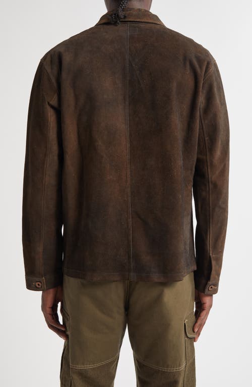 Double Rl Reverse Sateen Overshirt In Brown