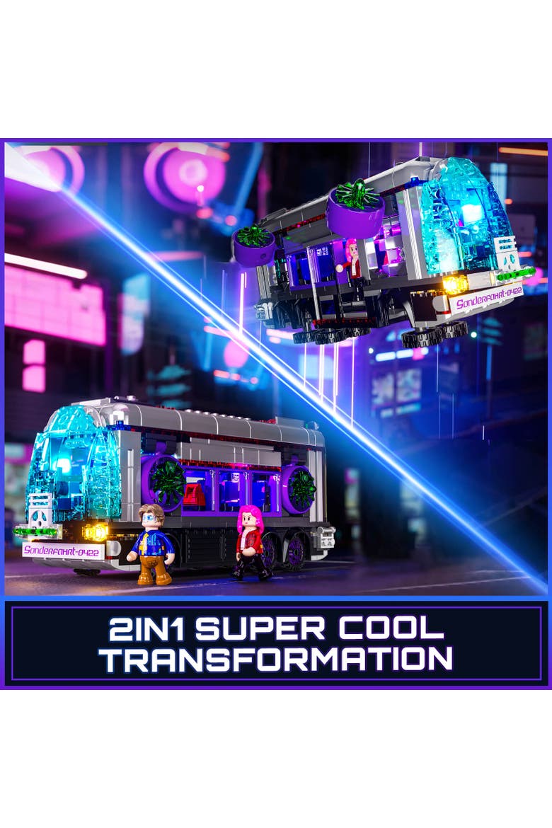Cyberpunk Future Bus LED Building Set Model CP605B, Alternate, color, Multicolor