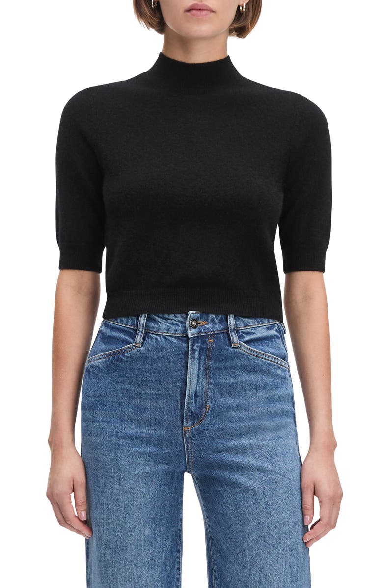Favorite Daughter The Bonnie Mock Neck Cashmere Sweater, Main, color, Black