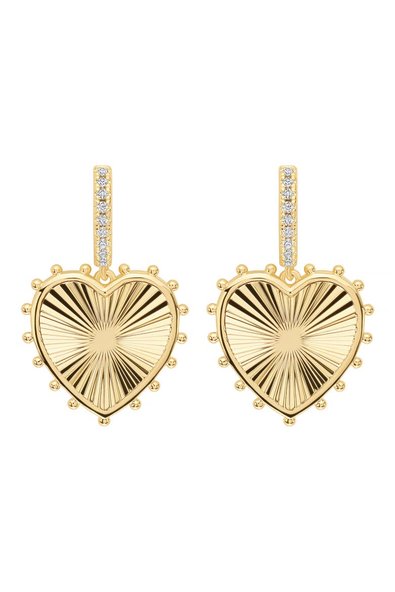 Dolcle Sole Fluted Heart Drop Hoop Earrings video