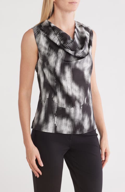 Sleeveless Cowl Neck Blouse