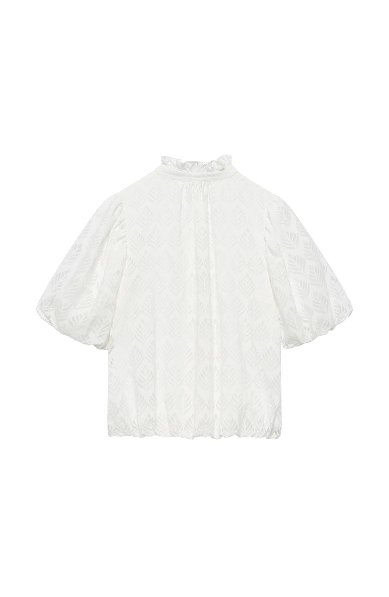 MINT VELVET Jacquard Ruffle Blouse, Alternate, color, White